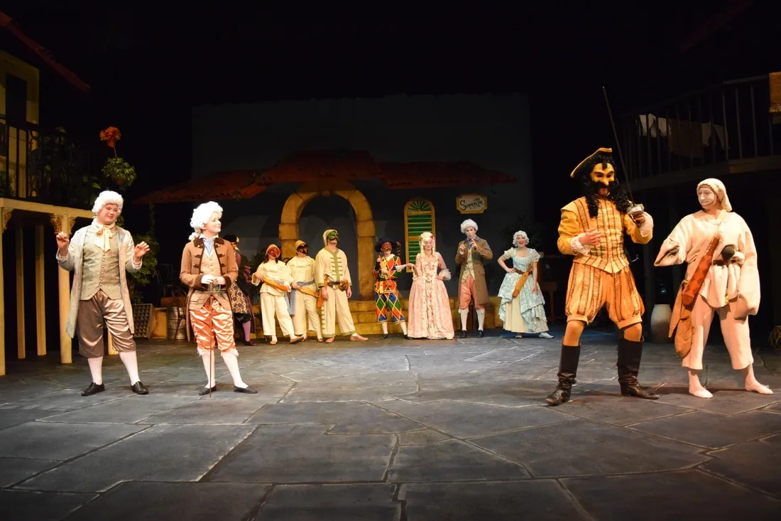 Linds Esch in Commedia dell’Arte as Arlecchino